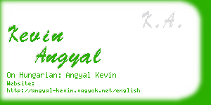 kevin angyal business card